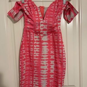 Pink and White Mini Dress